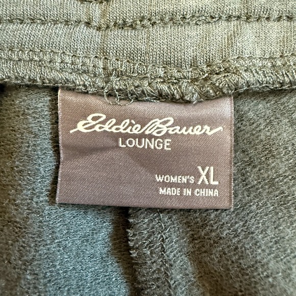Eddie Bauer Olive Green comfy cozy joggers elastic waist pockets Size XL NWOT - Picture 3 of 7